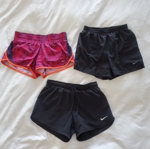 🚫SOLD🚫 Lot of 3 Nike Women's dri-fit running shorts XS/S